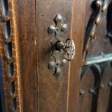19th century carved walnut gothic storage unit