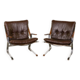 Mid-Century 'Pirate' Easy Chairs by Elsa and Nordahl Solheim for Rykken 60s
