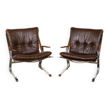 Mid-Century 'Pirate' Easy Chairs by Elsa and Nordahl Solheim for Rykken 60s