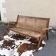 Cane-seated teak bench