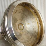 Cup or compotier on art deco pedestal in silver metal