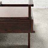 Square Walnut Coffee Table With Storage By Giovanni Michelucci, Italy 1960's