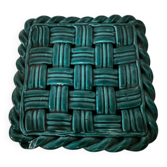 Woven ceramic trivet from Vallauris in the Massier style.