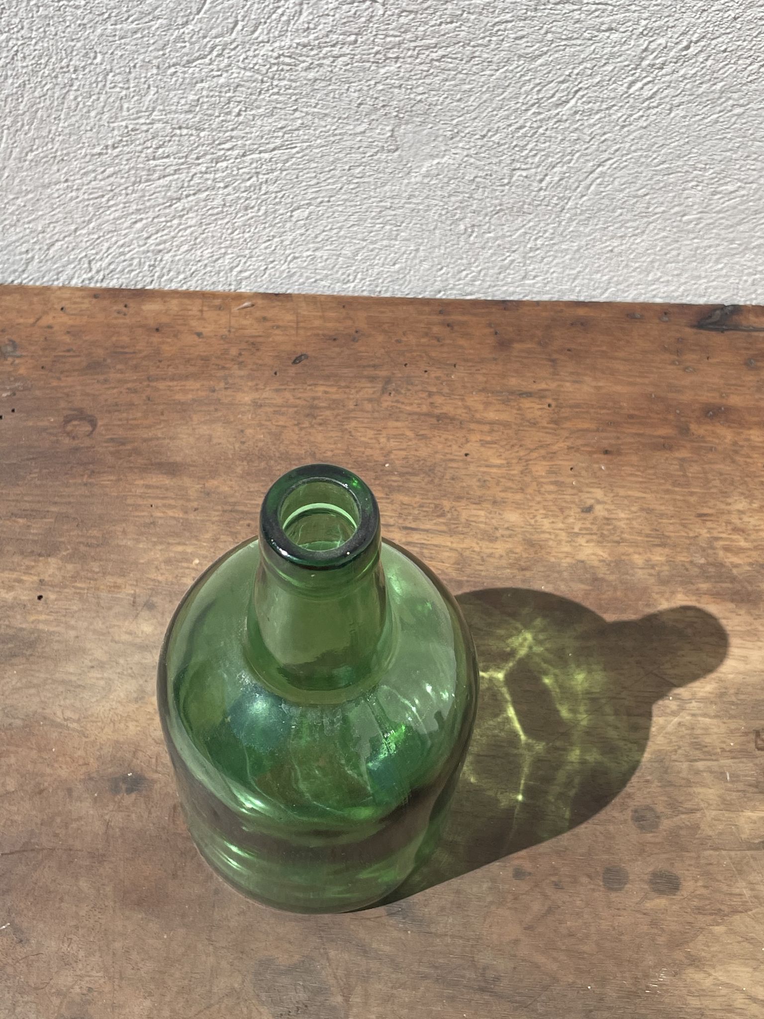 3x bouteilles en vert &bleu comme base pour lampes