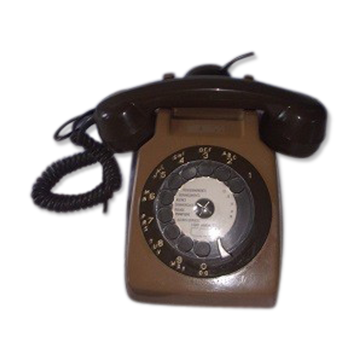 Old 1970 dial, grey and green PTT phone