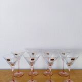 8 Luminarc pink cocktail glasses