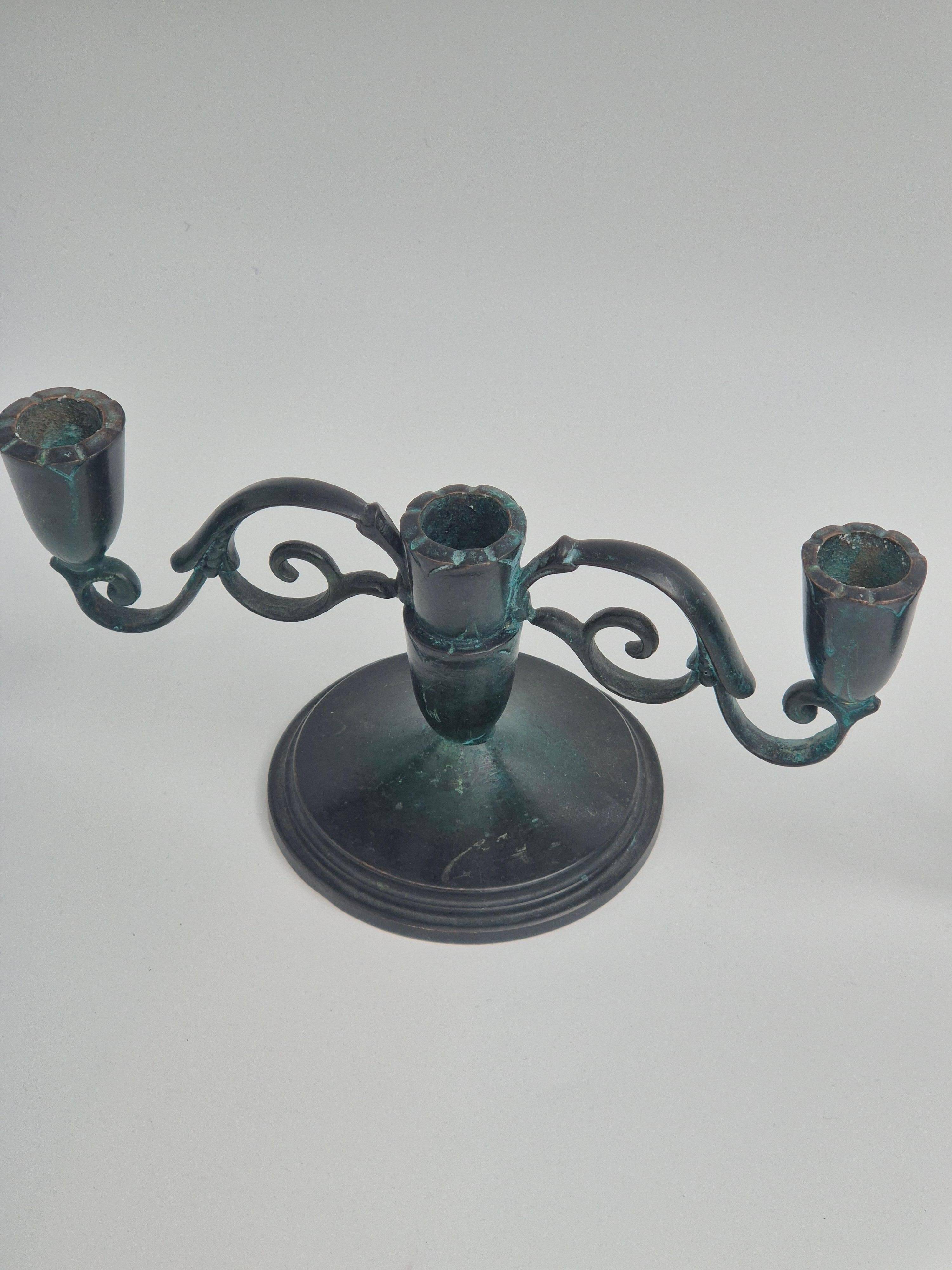 Pair of rare decorative bronze candelabra, Danish Grace 1920s/30s