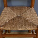 Pair of rush-seated chairs in cherry wood – late 19th century