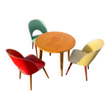 Table and its 3 vintage chairs