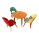 Table and its 3 vintage chairs