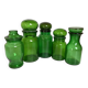5 bonbonnières verre vert, années 70