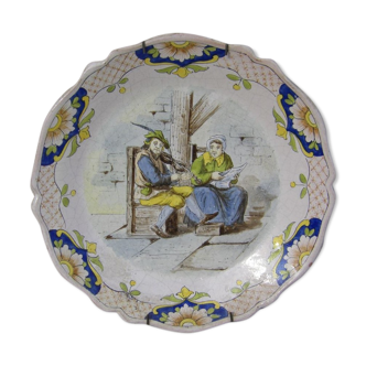 Plate in Rouen earthenware
