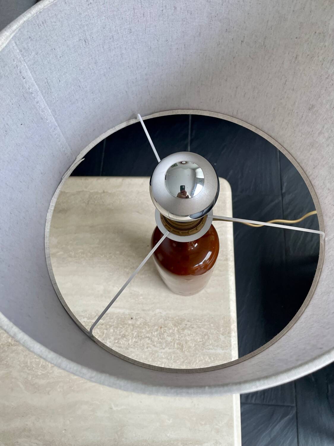 Lampe bouteille grès vintage