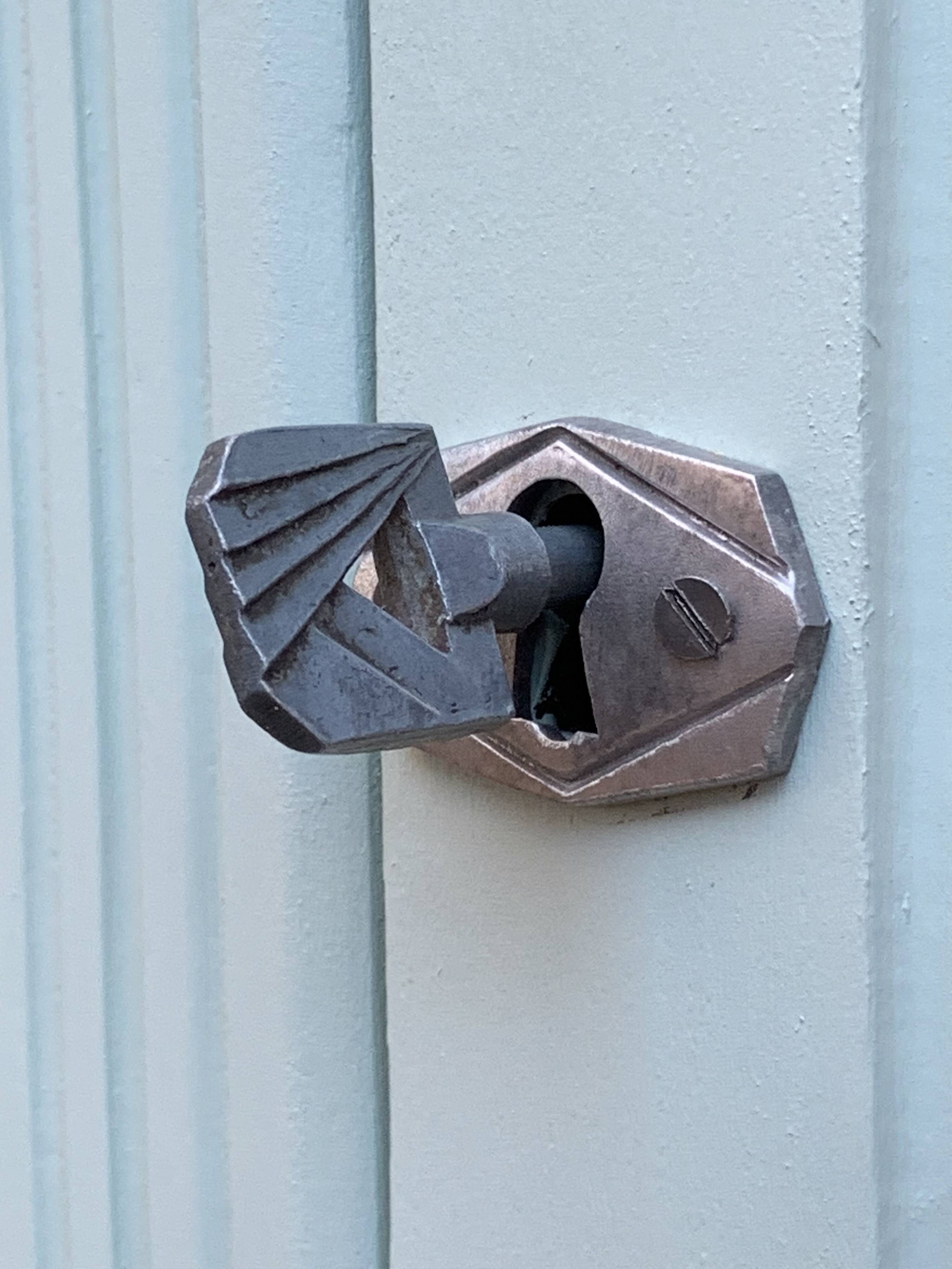 Antique celadon glass Parisian wardrobe H162