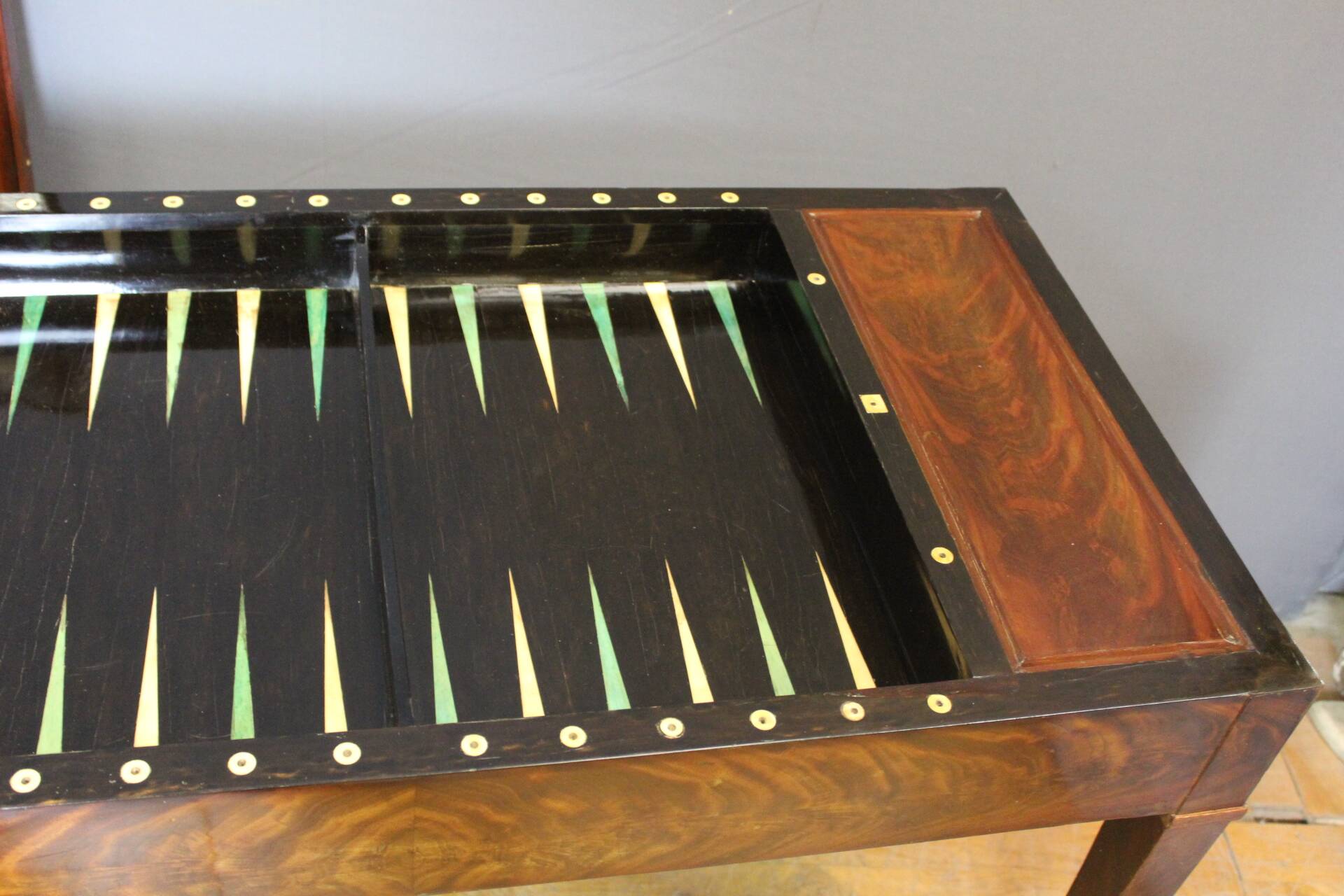 19th Century mahogany Tric Trac game table