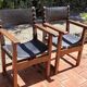 Pair of French Brutalist oak and leather armchairs 1920