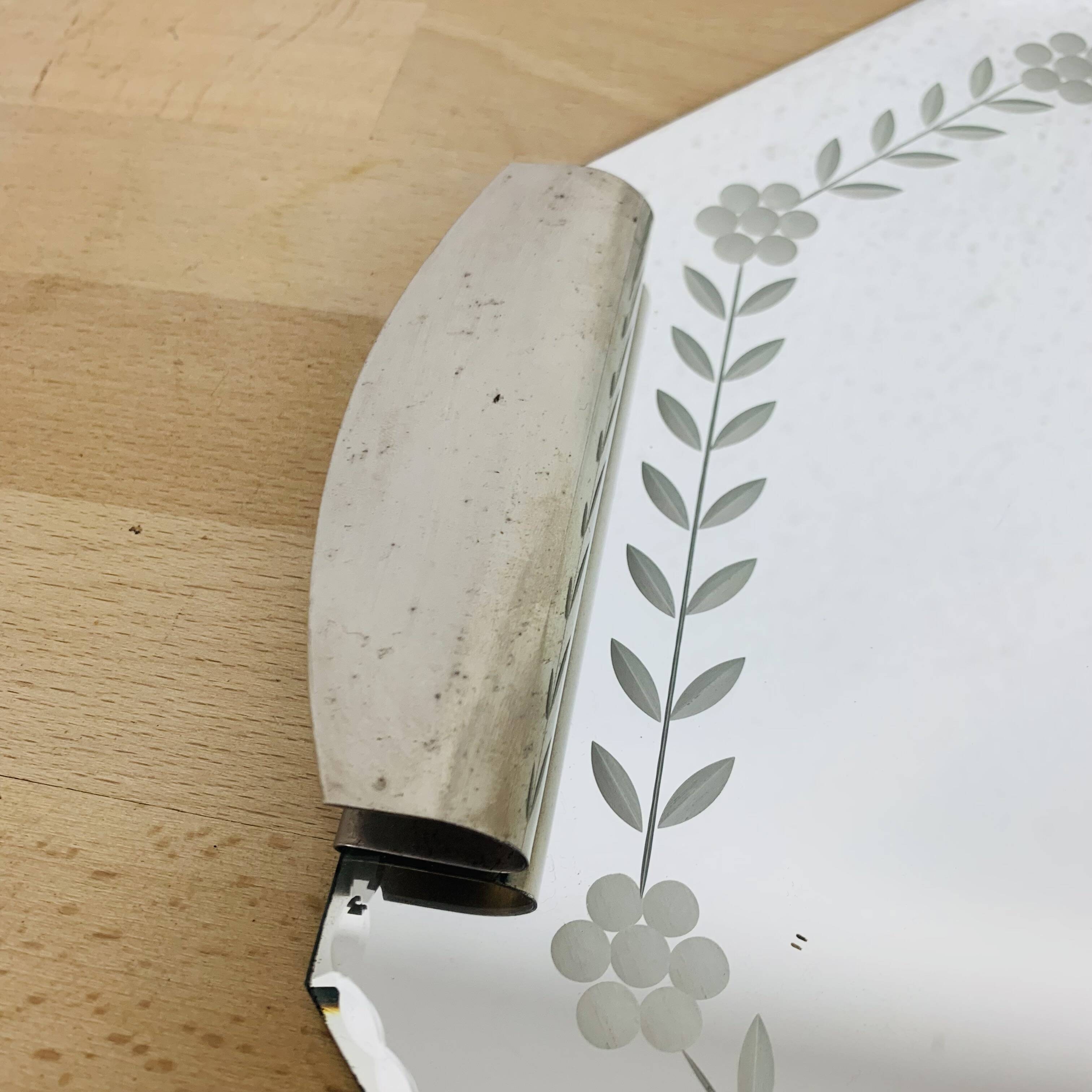 2 beveled art deco mirror trays