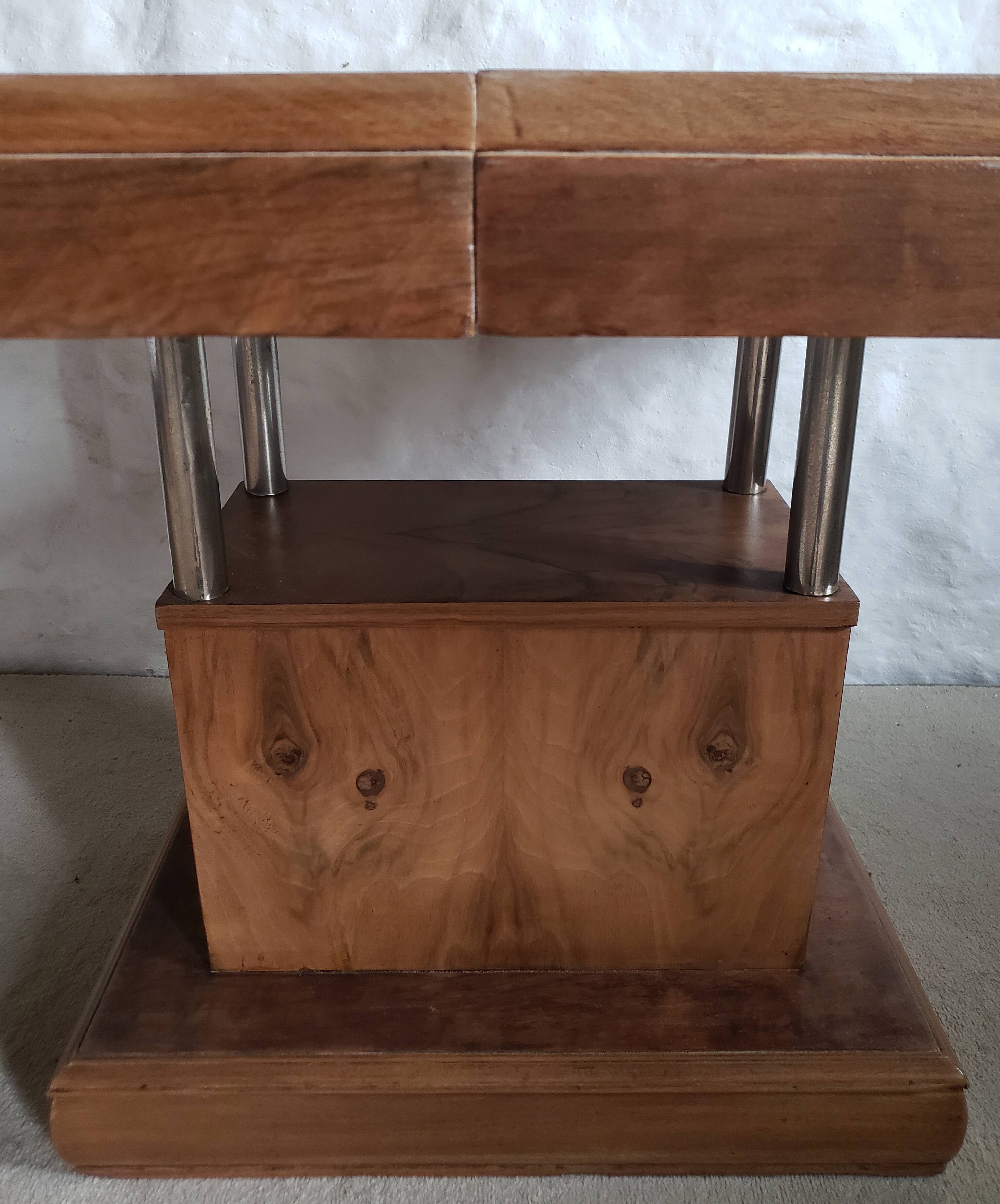 Walnut art-deco table