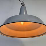 Large Industrial British Grey Enamel Pendant Lamp from Benjamin, 1960s