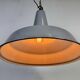 Large Industrial British Grey Enamel Pendant Lamp from Benjamin, 1960s