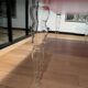 Table post-modern glass Italia POS02 red top