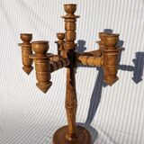 Large turned wooden candlestick