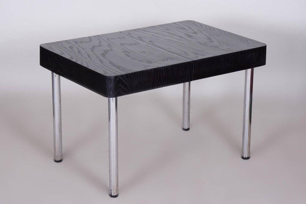 Czech Bauhaus Extendable Dining Table in Oak Veneer, 1930s