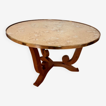 Jules Leleu pedestal table from 1956 stamped