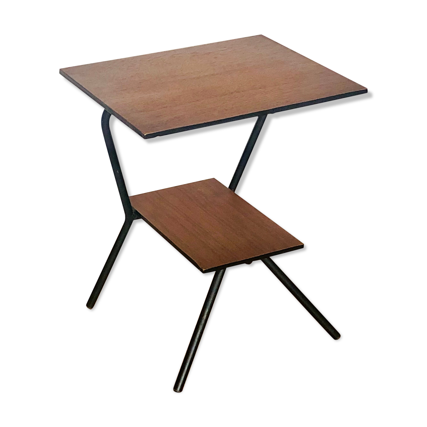 Wood and metal side table