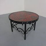 German Brutalist Side Table in Ceramic and Cast Iron, 1960s