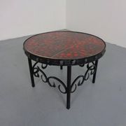 German Brutalist Side Table in Ceramic and Cast Iron, 1960s