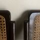 Paire de chaises pliantes cannées 1960
