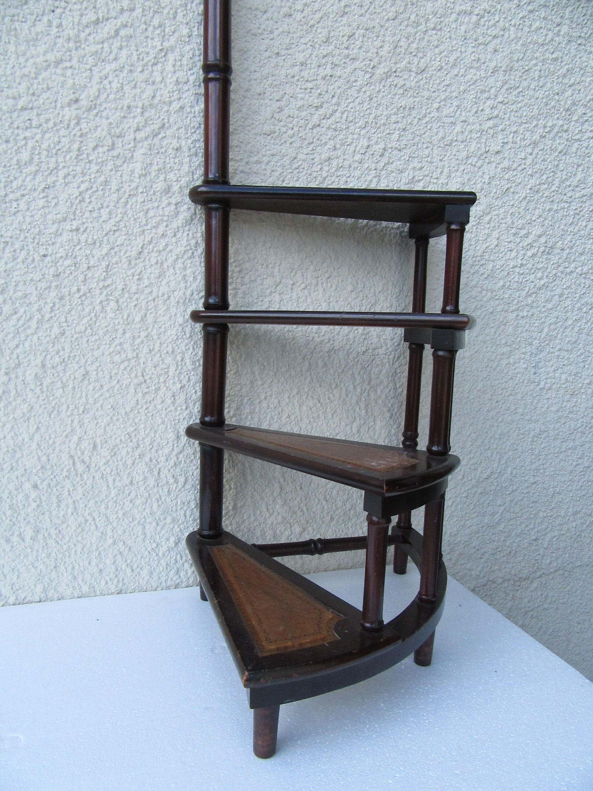 English library ladder mahogany