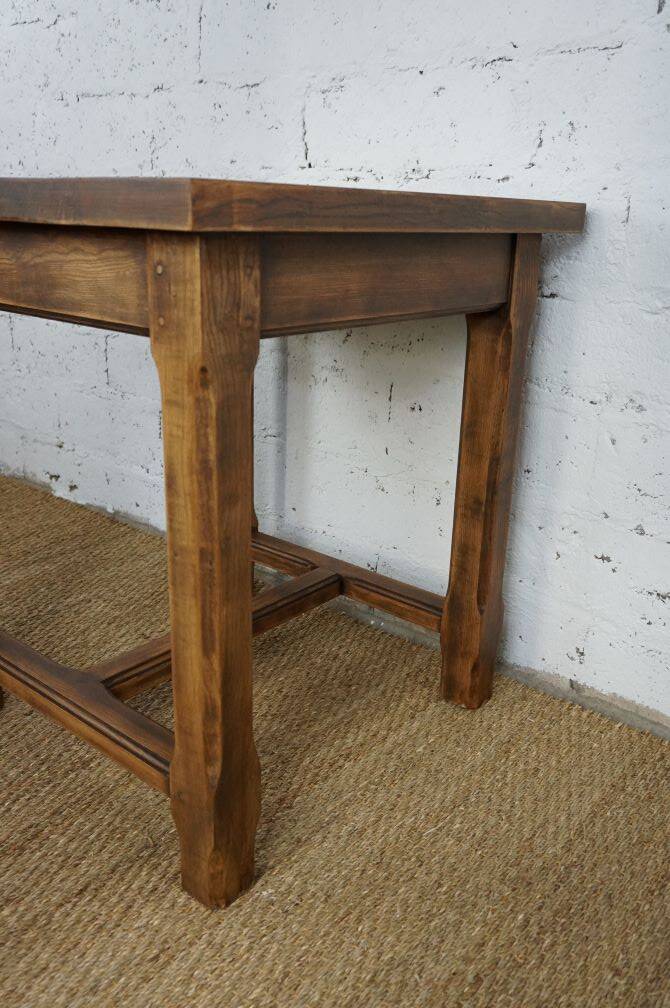 vintage solid oak bistro bar table from the 50s and 60s, restored
