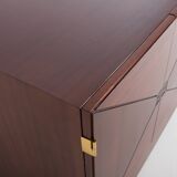 Vintage bar cabinet with brass markings