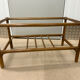 Vintage rattan coffee table (without glass) from the 1970s.