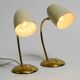 Pair of beautiful German Mid Century Modern brass table lamps with metal sh