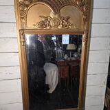 Art Deco gilded trumeau, bevelled mirror