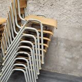 Lot of 18 vintage stackable bistro chairs 1970