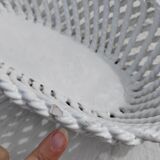 White woven ceramic planter mid-twentieth