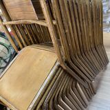 Set of sixteen industrial metal chairs from the 1960s