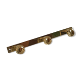 Coat rack 3 hooks vintage brass years 70 s