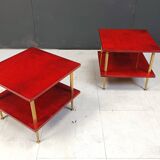 Pair of lacquered goatskin side tables by Aldo Tura, 1960s