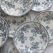 10 flat plates in iron earth "Fleurette" Gien gold medals