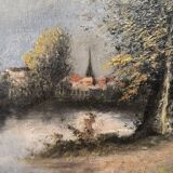 Oil painting on canvas, French school late 19th century.