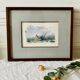 Small watercolor painting landscape Brittany Arzon signed
