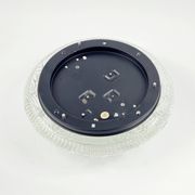 Lustre de plafond en verre transparent géométrique / montage encastré de Limburg, Allemagne, années 1970
