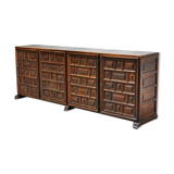 Spanish Brutalist Sideboard With Geometric Patterns, 1940s