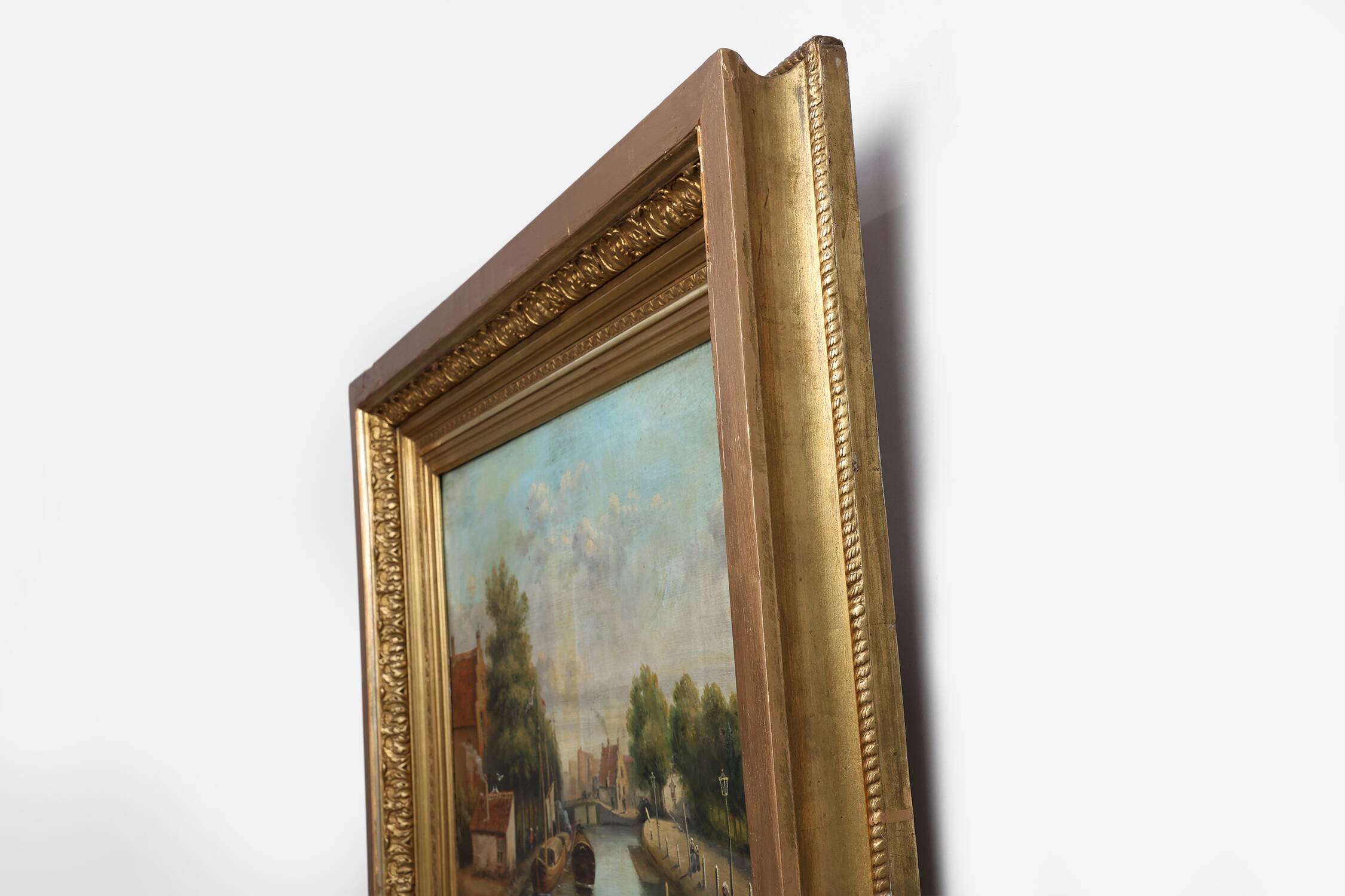 River Landscape with Sailboats, Belgium ca. 1850