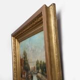 River Landscape with Sailboats, Belgium ca. 1850